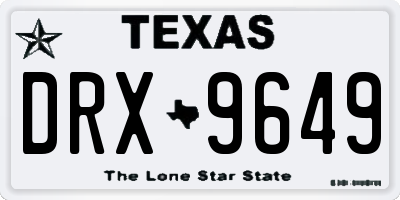 TX license plate DRX9649