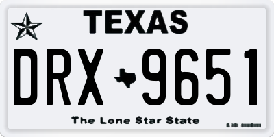 TX license plate DRX9651