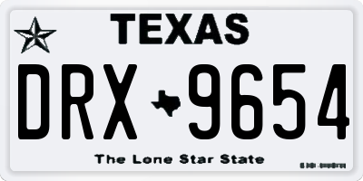 TX license plate DRX9654