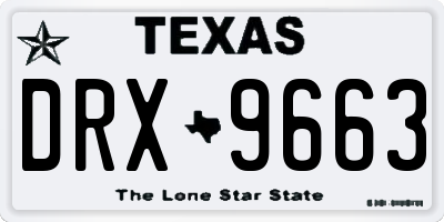 TX license plate DRX9663