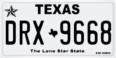 TX license plate DRX9668