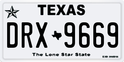 TX license plate DRX9669