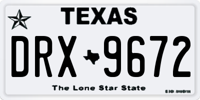 TX license plate DRX9672