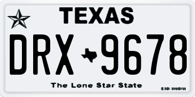 TX license plate DRX9678
