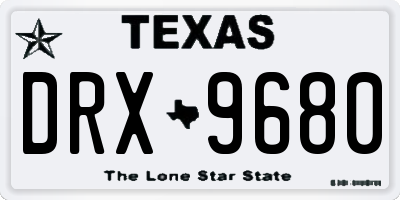 TX license plate DRX9680