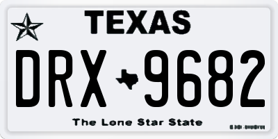 TX license plate DRX9682