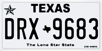 TX license plate DRX9683