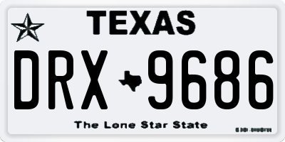 TX license plate DRX9686