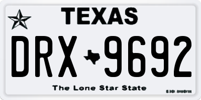 TX license plate DRX9692