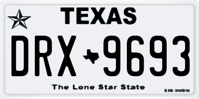 TX license plate DRX9693