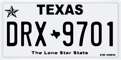 TX license plate DRX9701