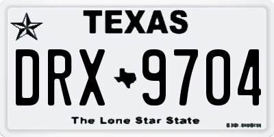 TX license plate DRX9704