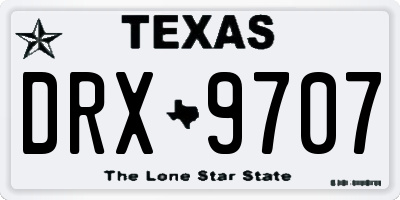 TX license plate DRX9707