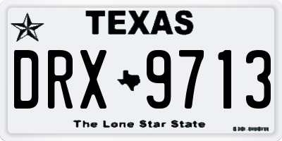 TX license plate DRX9713