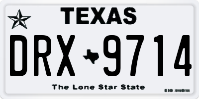 TX license plate DRX9714