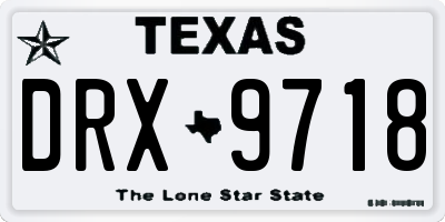 TX license plate DRX9718