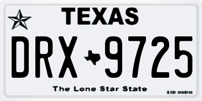 TX license plate DRX9725