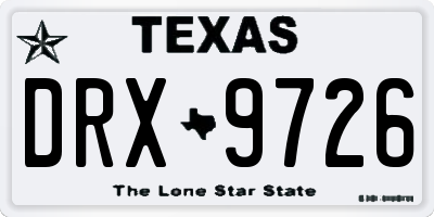 TX license plate DRX9726