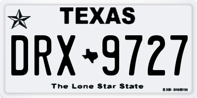 TX license plate DRX9727