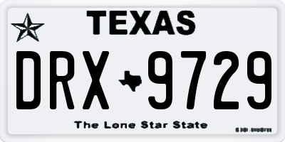TX license plate DRX9729