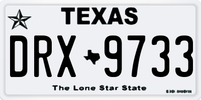 TX license plate DRX9733