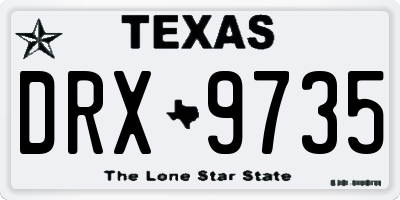 TX license plate DRX9735