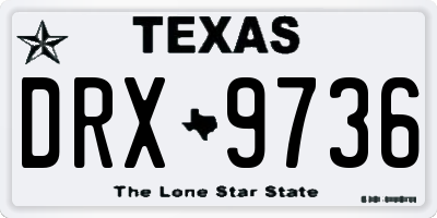 TX license plate DRX9736