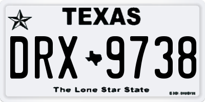 TX license plate DRX9738