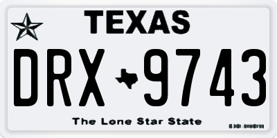 TX license plate DRX9743