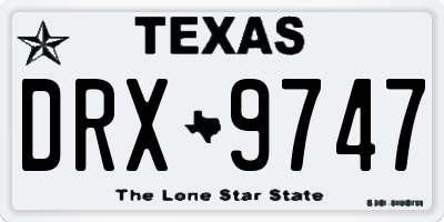 TX license plate DRX9747
