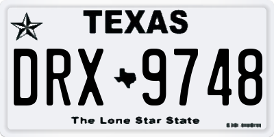 TX license plate DRX9748