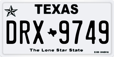 TX license plate DRX9749