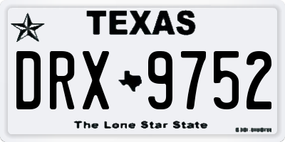 TX license plate DRX9752