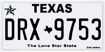 TX license plate DRX9753