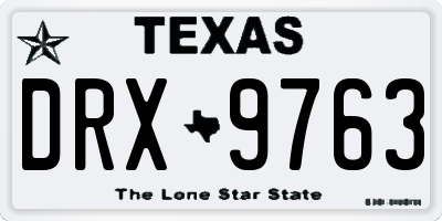 TX license plate DRX9763