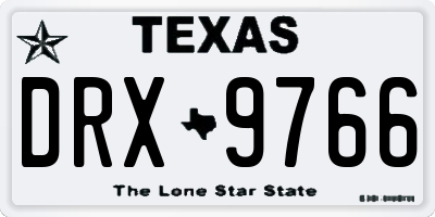 TX license plate DRX9766