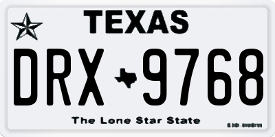 TX license plate DRX9768