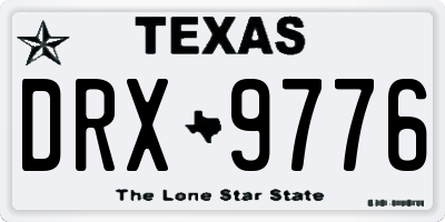 TX license plate DRX9776