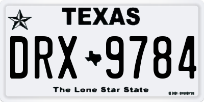 TX license plate DRX9784