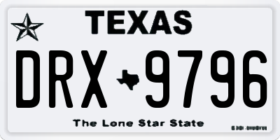 TX license plate DRX9796