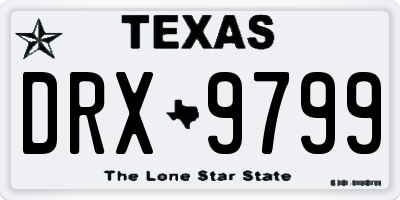 TX license plate DRX9799