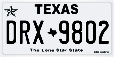 TX license plate DRX9802