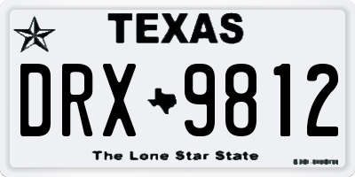 TX license plate DRX9812