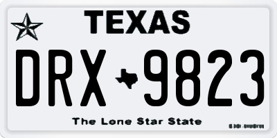 TX license plate DRX9823