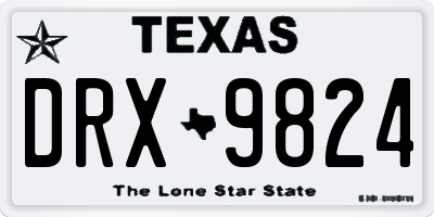 TX license plate DRX9824
