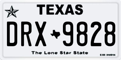 TX license plate DRX9828