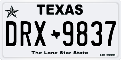 TX license plate DRX9837