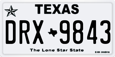 TX license plate DRX9843