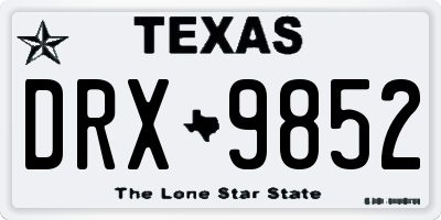 TX license plate DRX9852