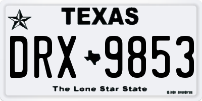 TX license plate DRX9853